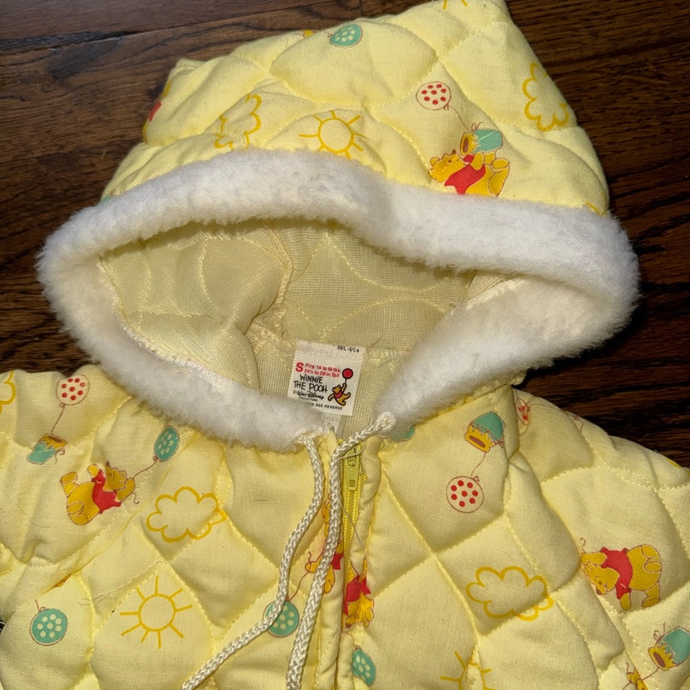 Yellow Quilted Hooded Kids Jacket with Fleece Trim